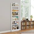 thumbnail image 5 of VGBYUJ Behind The Door Bookshelf, 6 Tier Slim Bookcase for Narrow Space, Space-Saving Wall Mount Narrow BookShelf for Bedroom Living Room Kitchen, White, 5 of 9