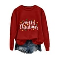 thumbnail image 5 of TTUHYWXI Women's Merry Christmas Oversized Pullover Sweatshirt With Lights - Holiday Xmas Sweater Top (Red, XXL), 5 of 6