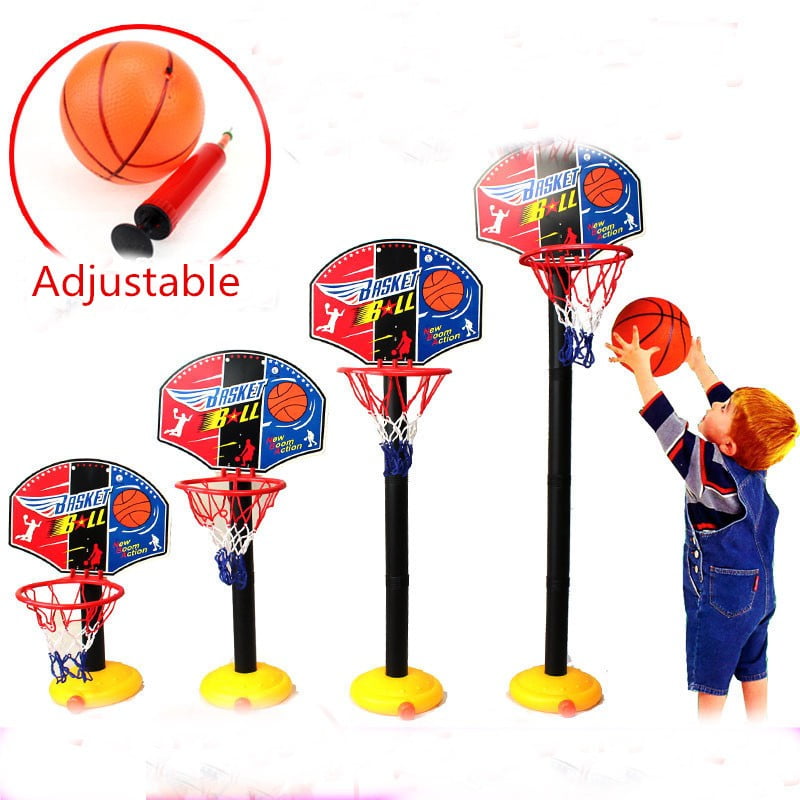 Portable Adjustable Easy Score Basketball Basket Set System Children Kid Sports Backboard Basketeball Inflator... by
