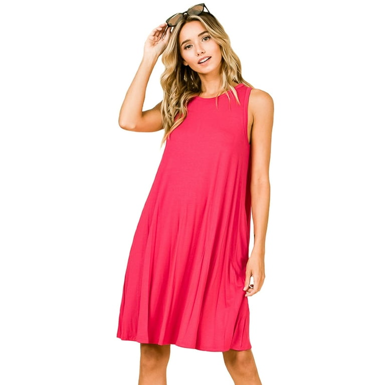 Sleeveless swing dress 2025 with pockets