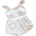 thumbnail image 1 of Sanrio-Pijama de franela de dibujos animados Kawaii, ropa interior, sujetador, pequeño Diablo, ropa Sexy para el hogar, otoño e invierno, Mymelody Kuromi, canela, 1 of 6