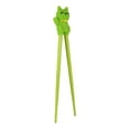 thumbnail image 6 of Green Maneki Neko Lucky Cat Reusable Training Chopsticks Set W/ Silicone Helper, 6 of 9