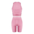thumbnail image 5 of cfhntfmh Two Piece Sets for Women Workout Crop Tank Tops Stretch Shorts Legging Summer Sweatsuit Yoga Outfits, 5 of 5