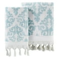 SKL Home Mirage Fringe Hand Towel (2-Pack), Aqua, 16" x 26" - Walmart.com