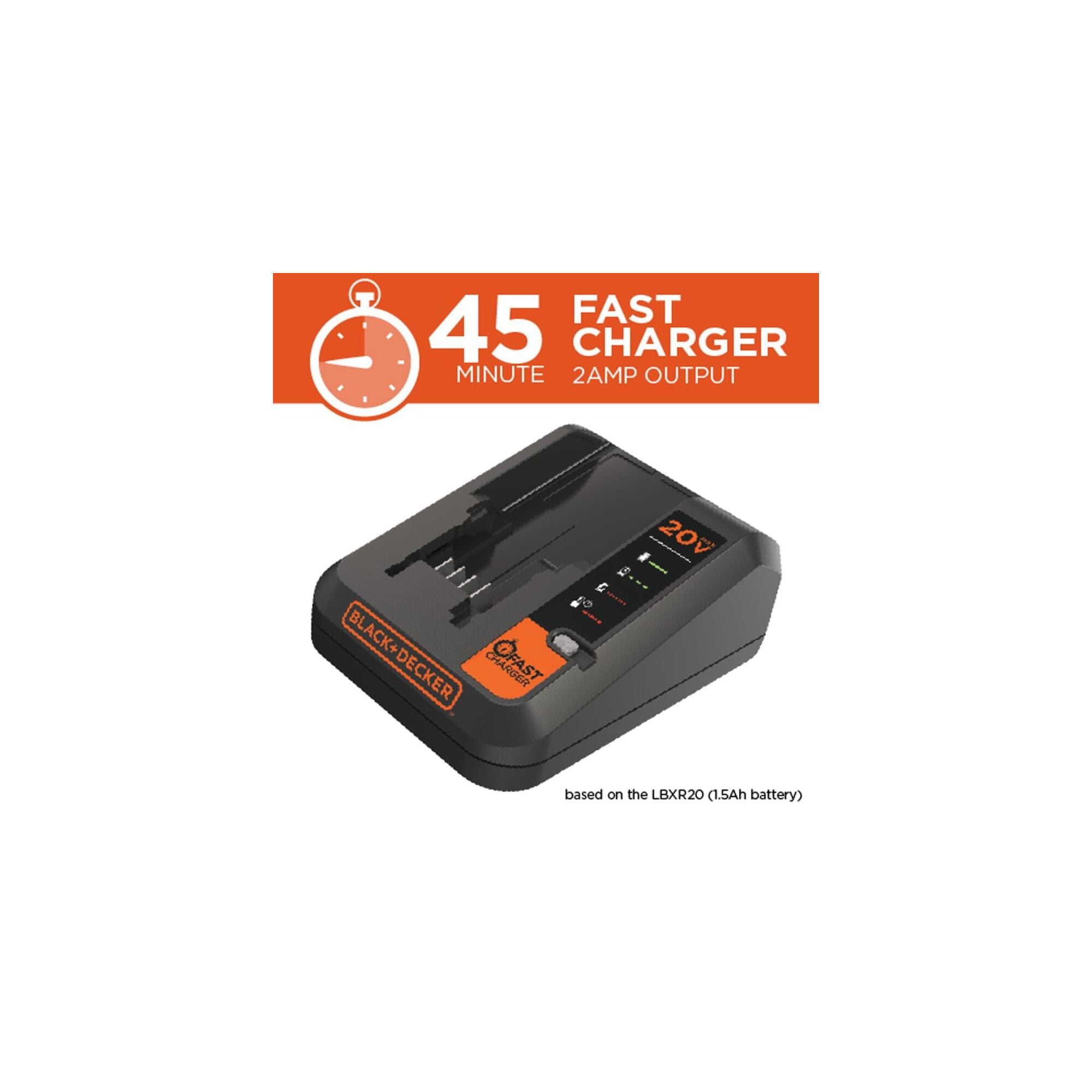 BLACK + DECKER MAX 12-20 Volt Lithium Fast Battery Charger, 1 ct