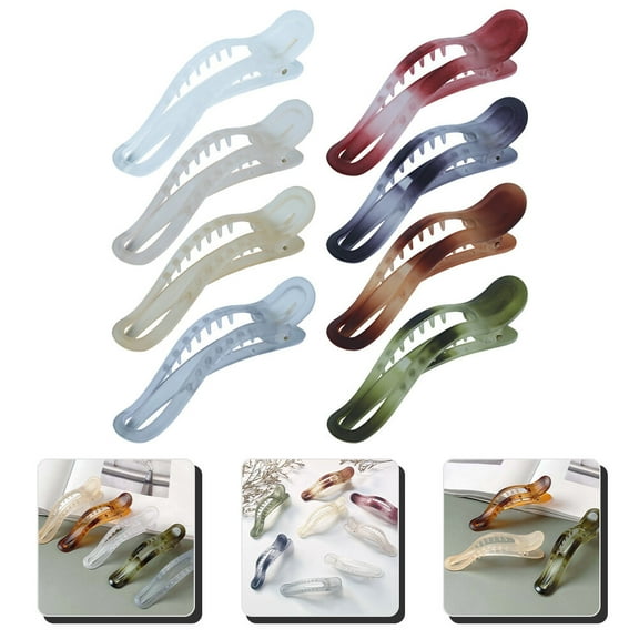 HAKIDZEL 8Pcs Acrylic Hair Claws Jaw Clips for Women Holding Thick Hair Styling Tools