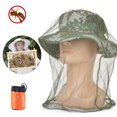 thumbnail image 3 of Juego de 5 piezas para protección contra el polvo y los insectos, diseño transpirable, ideal para pescar y viajar Sombrero de mosquitero verde para exteriores, 3 of 8