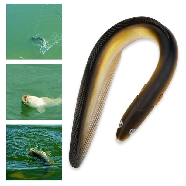 Garosa 1PC Big Soft Eel-Shaped PVC Fishing Simulation Artificial Swimming  Bait, Fishing Simulation,Fishing Bait