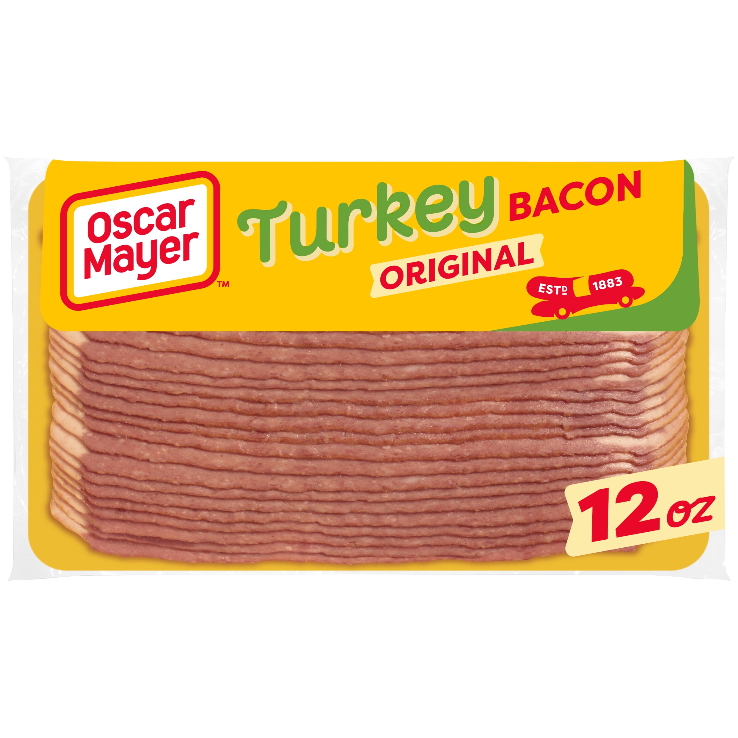 Oscar Mayer Gluten Free Turkey Bacon with 58% Less Fat & 57% Less Sodium, 12 oz Pack, 21-23 Slices