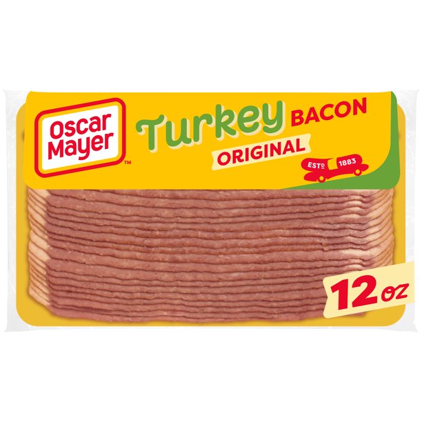 Oscar Mayer Gluten Free Turkey Bacon with 58% Less Fat & 57% Less Sodium,  12 oz Pack, 21-23 slices