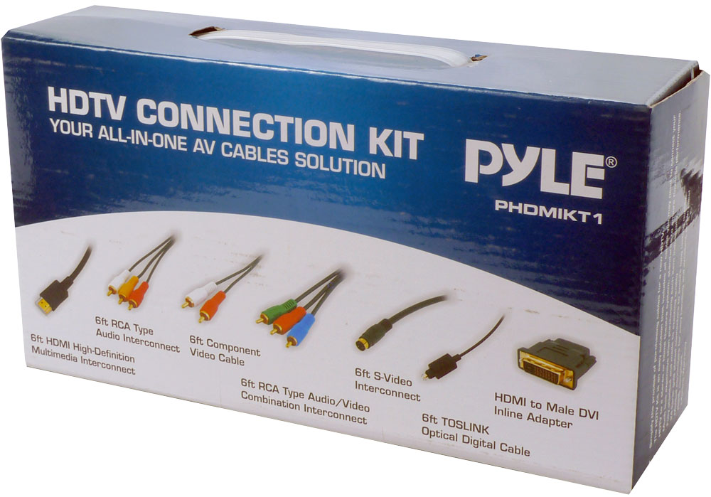 PYLE PHDMIKT1 - HDTV Audio/Video Cable Connection Kit Compatible w/ Plasma, LCD/LED/DLP/DVD and Audio Players - image 2 of 2