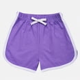 thumbnail image 5 of NIEWTR Girls' Slim Fit Athletic Shorts Adjustment Drawstring Running Shorts Quick Dry Soft Bottom(Purple,7-8 Years), 5 of 5