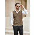 thumbnail image 2 of COOFANDY Mens Cable Knit V-Neck Sweater Vest Cotton Fit Casual Sleeveless Pullover Sweater Vests, 2 of 6