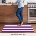 thumbnail image 5 of Purple Stripes Doormat Outdoor Entrance 18"x30", Simple Purple White Texture Absorb Moisture Dirt Door Mats, Non-Slip Rubber Backing Floor Mats Indoor, Low-Profile Front Door Rugs, 5 of 9