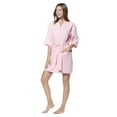 thumbnail image 3 of Turquaz Linen Waffle Kimono Blush Short Robe Square Pattern, 3 of 5