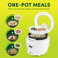 thumbnail image 3 of Aroma Professional 20-Cup Digital Rice & Grain Multicooker and Slow Cooker with Glass Top and 2X Bonded Granite Ceramic Non-Stick, White, 3 of 11