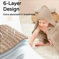 thumbnail image 3 of Yoofoss Hooded Baby Towels for Newborn 1 Pack 100% Muslin Organic Cotton Baby Bath Towel with Hood for Babies, Infant, Toddler and Kids, 32x32Inch, Soft and Absorbent Newborn Essential Coffee, 3 of 8