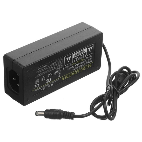 FUTUREORYY Black Plastic DC 12V 4A Power Adapter for Home Use with LED Indicator Suitable for CCTV TV Monitor