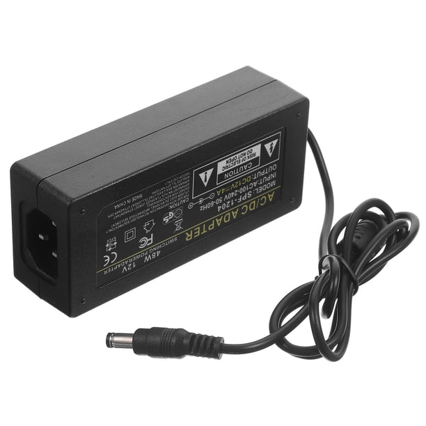 unbranded Fuente De Alimentación 12V 4A Para Uso En Casa Adaptador Para Monitor Cctv TV Color Negro