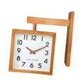 thumbnail image 3 of Reloj colgante de doble cara, reloj de madera resistente al desgaste, reloj de esquina decorativo Simple, reloj de pared para oficina, interior y Color madera oscura, 3 of 8