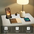 thumbnail image 3 of 27 inch Nightstand Side Table with 1 Layer of Wooden Drawers，Nightstand with Charging Station,End Table Bedside Table with USB Ports and Outlets (White), 3 of 14