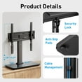 thumbnail image 4 of MountFTV Universal Table Top Swivel TV Stand Mount with Alloy Steel Glass Base for 24-60 inch TVs, Tabletop tv stand base with 50° Swivel, Hold up to 99Lbs, Max 400x400mm, 4 of 7