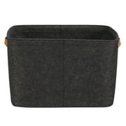 Mainstays Large Felt Storage Basket with Handles, Gray, 16.5 x 14 x 10.5