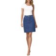 thumbnail image 2 of INSPIRE CHIC Women's Denim Skirt High Waist Swiss Dots Distressed H-Line Knee Length Jean Skirts M Dark Blue, 2 of 6