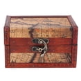 thumbnail image 1 of Caja de almacenamiento de madera pequeña con tapa abatible, organizador de joyas vintage, decoración del hogar, 1 of 14