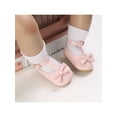 thumbnail image 2 of Franhais Newborn Anti-slip Shoes, Baby Girls Hollow-out Solid Color First Walking Shoes with Bow, 2 of 8