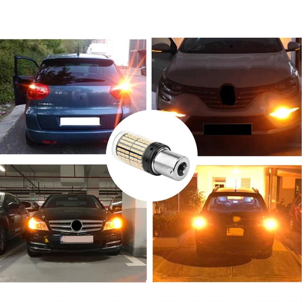 Ampoule LED Clignotant BAU15S 144 SMD Ambre - PY21W 12V-24V Canbus - Neuf Sous Blister