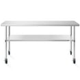 thumbnail image 2 of KUTLER Stainless Steel Table with Wheels for Prep and Work 30 x 60 Inches, NSF Heavy Duty Commercial Kitchen Table for Restaurant, 2 of 7