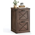 thumbnail image 1 of Lateral File Cabinet, Filing Cabinet with 2 Drawers, Printer Stand, 2 Open Compartments, Fit A4, Letter Size, Hanging File Folders, for Home Office, Farmhouse Style, Rustic White UOFC049T73, 1 of 2
