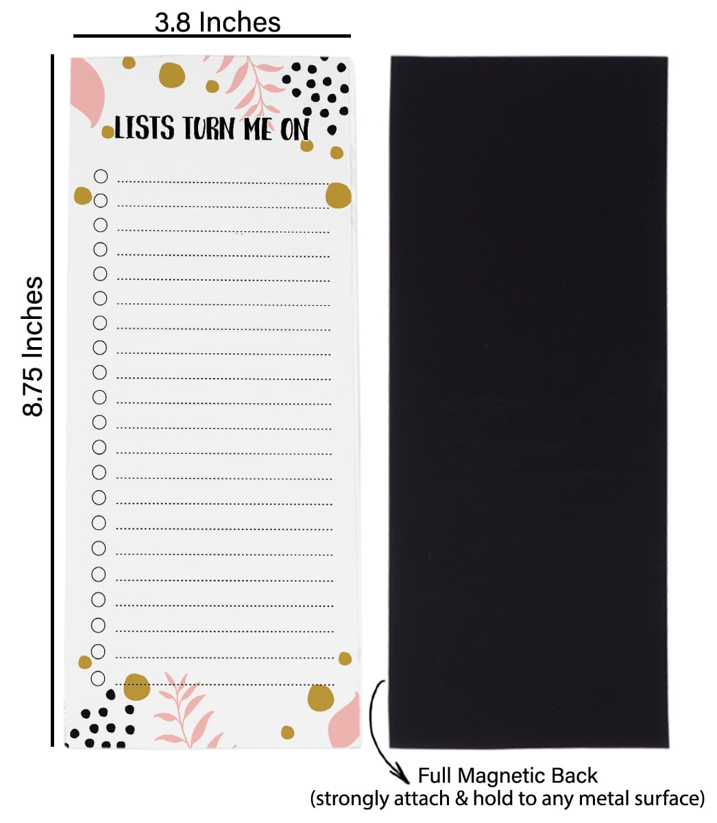 Inkdotpot Pack of 3 Magnetic Fridge To-Do List Notepads- Magnetic Memo Pads For Refrigerator-(50 Sheets Each)-S0