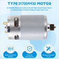 thumbnail image 4 of Motor 317004430 de Alta Velocidad (CC 10,8 V, 14,4 V y 18 V) para Taladro de Inalámbrico BS10.8, BS14.4 y BS18., 4 of 5