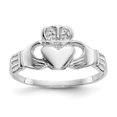 thumbnail image 1 of 14K White Gold Polished Claddagh Ring, 1 of 2