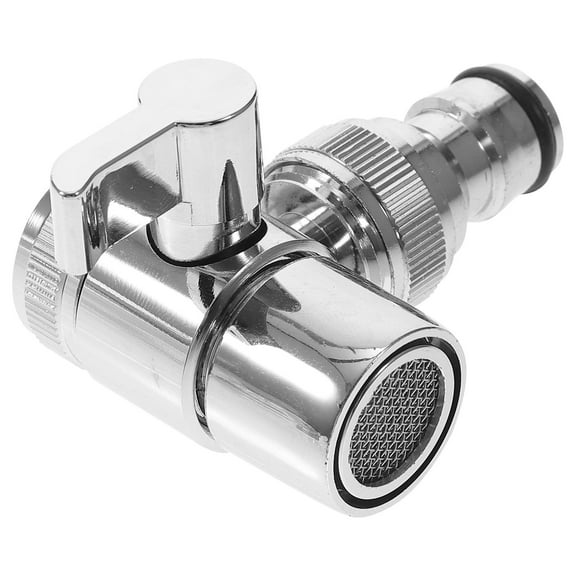 GOOHOCHY Faucet Adapter Diverter Valve for Home Use with Copper and Rubber Material Silver Color 1/2 Inch Interface
