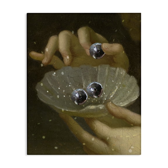 Stupell Industries Classic Disco Clam Pearls People Painting Wrapped Canvas Canvas Art Print Wall Art, 16 x 20