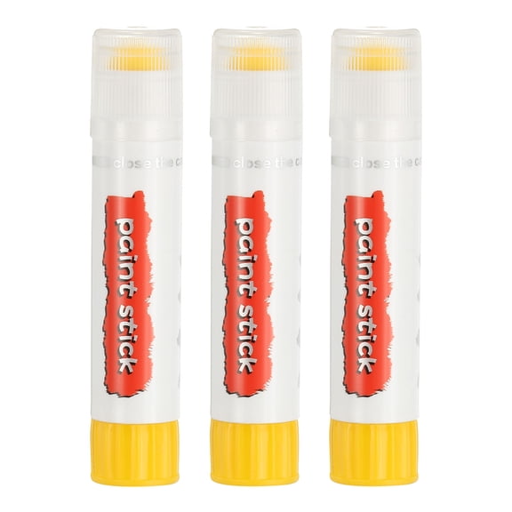 Uxcell Solid Tempera Paints, 3 Pcs Washable Paint Sticks Paint Pens, Light Yellow