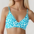 thumbnail image 1 of Solid Color Tankini Swimsuit Bikini Top With Push Up Padding For Beach Pool plus Size Bathing Suits for Women Shorts Ruffle Bikini Top with Underwire plus Size Swimsuits for Women Teal Bathing Suits, 1 of 4