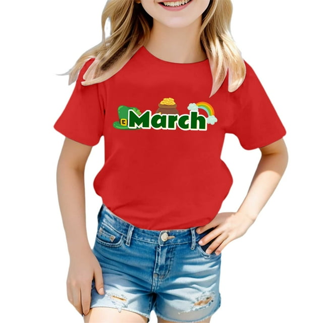 TZEWGL Cute Shirt For Toddler Short Sleeve Crew Neck Monthly Word Prints Clothes For Baby size 1-2T