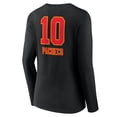 thumbnail image 3 of Women's Isiah Pacheco Black Kansas City Chiefs Team Wordmark Player Name & Number Long Sleeve V-Neck T-Shirt, 3 of 3
