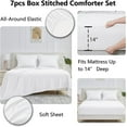 thumbnail image 4 of Queen Comforter Set - 7 Pieces Bed in a Bag Queen Size, Bed Set Complete Bedding Sets Bed Set for All Season with Comforter, Flat Sheets, Fitted Sheet, Pillowcases & Shams White, 4 of 14