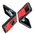 thumbnail image 4 of Elegant Choise Phone Case for Samsung Galaxy Z Flip 4 5G Shockproof Heavy Duty Protective Cover with Ring Stand, Red, 4 of 12