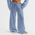thumbnail image 2 of Womens Linen Pants Wide Leg Loose Cotton Swimsuit Coverups Summer Pants Beach Vacation Outfits Light Blue L, 2 of 4