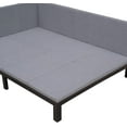 thumbnail image 6 of Upholstered Daybed Full Size Corner Daybed Frame with Cushion Modern Linen Sofa Bed for Living Room Guest Room, 6 of 8