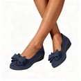 thumbnail image 5 of GERsome Women's Wedge Shoes Round Closed Toe Low Heels Slip On Dress Shoes for Casual Work Wedding Party, Blue Size 5.5, 5 of 7