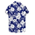 thumbnail image 5 of Mens Hawaiian Shirt Short Sleeve Button Down Cotton Floral Shirts Casual Tropical Beach Summer Shirts Navy 3XL, 5 of 7