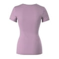 thumbnail image 4 of Made by Olivia Women's Basic Solid Short Sleeve V Neck Jersey Top, 4 of 6