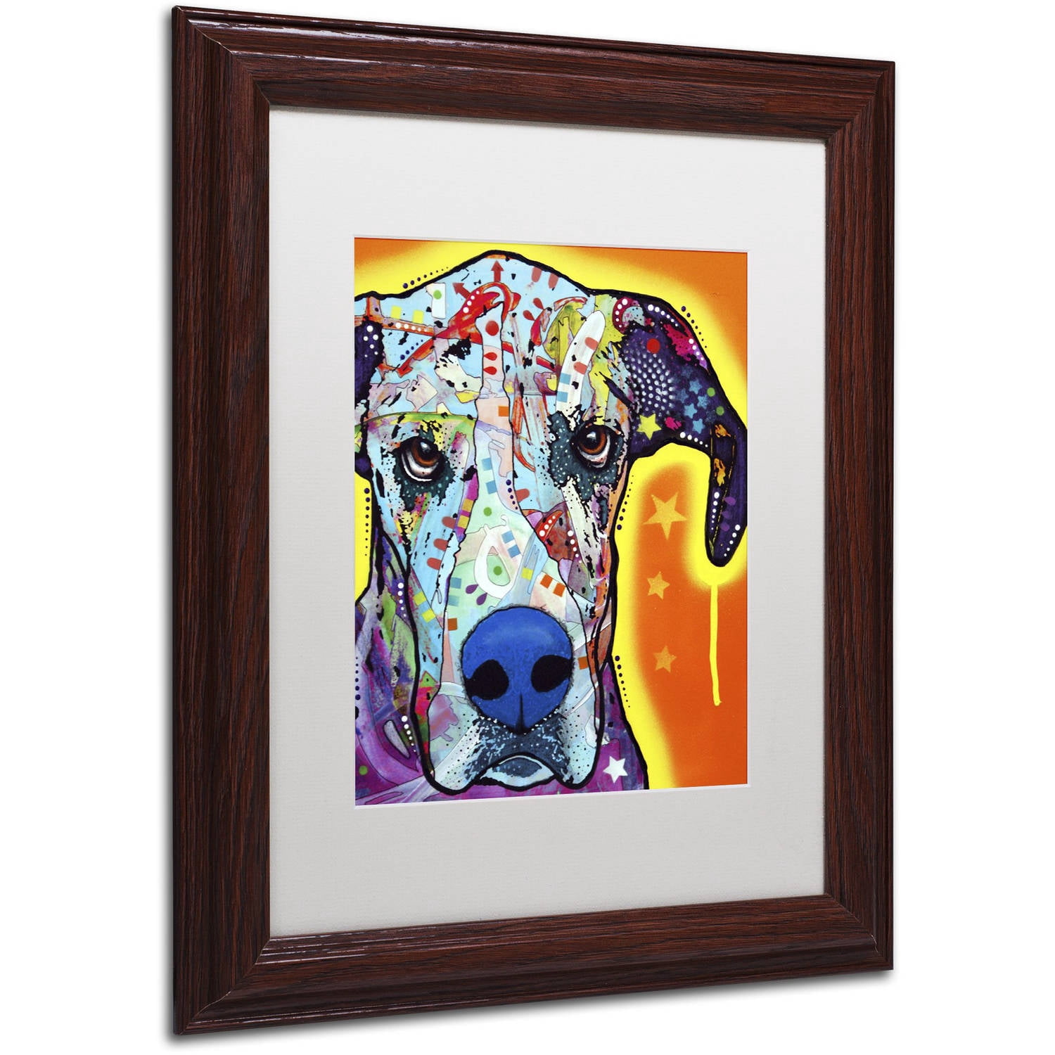 "Great Dane" Canvas Art by Dean Russo, White Matte, Wood Frame